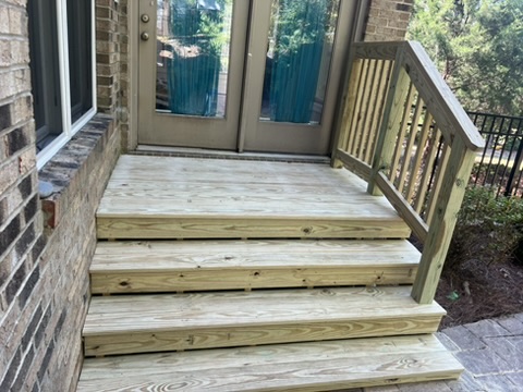 Newly built small porch.