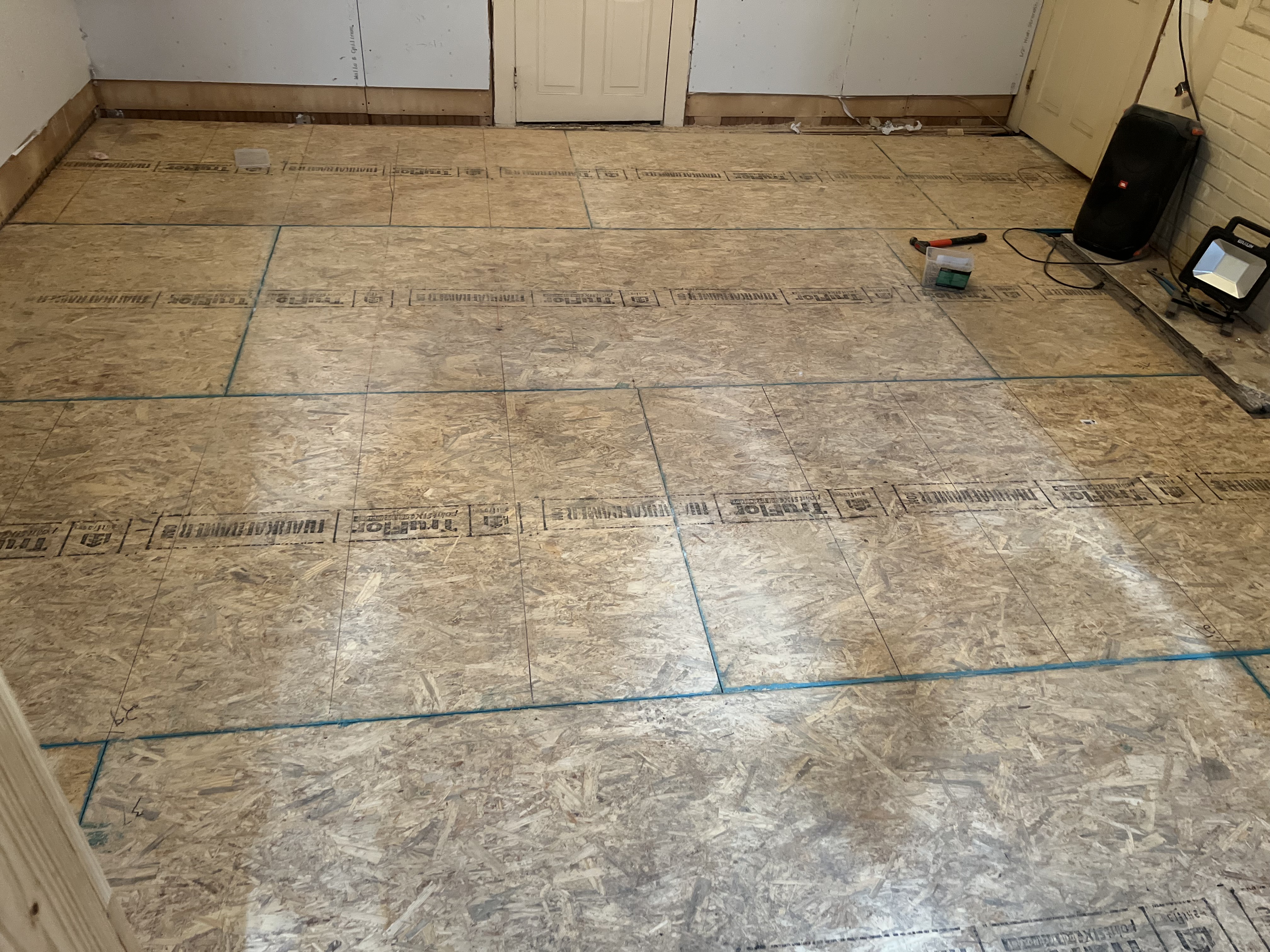 New subfloor installed.